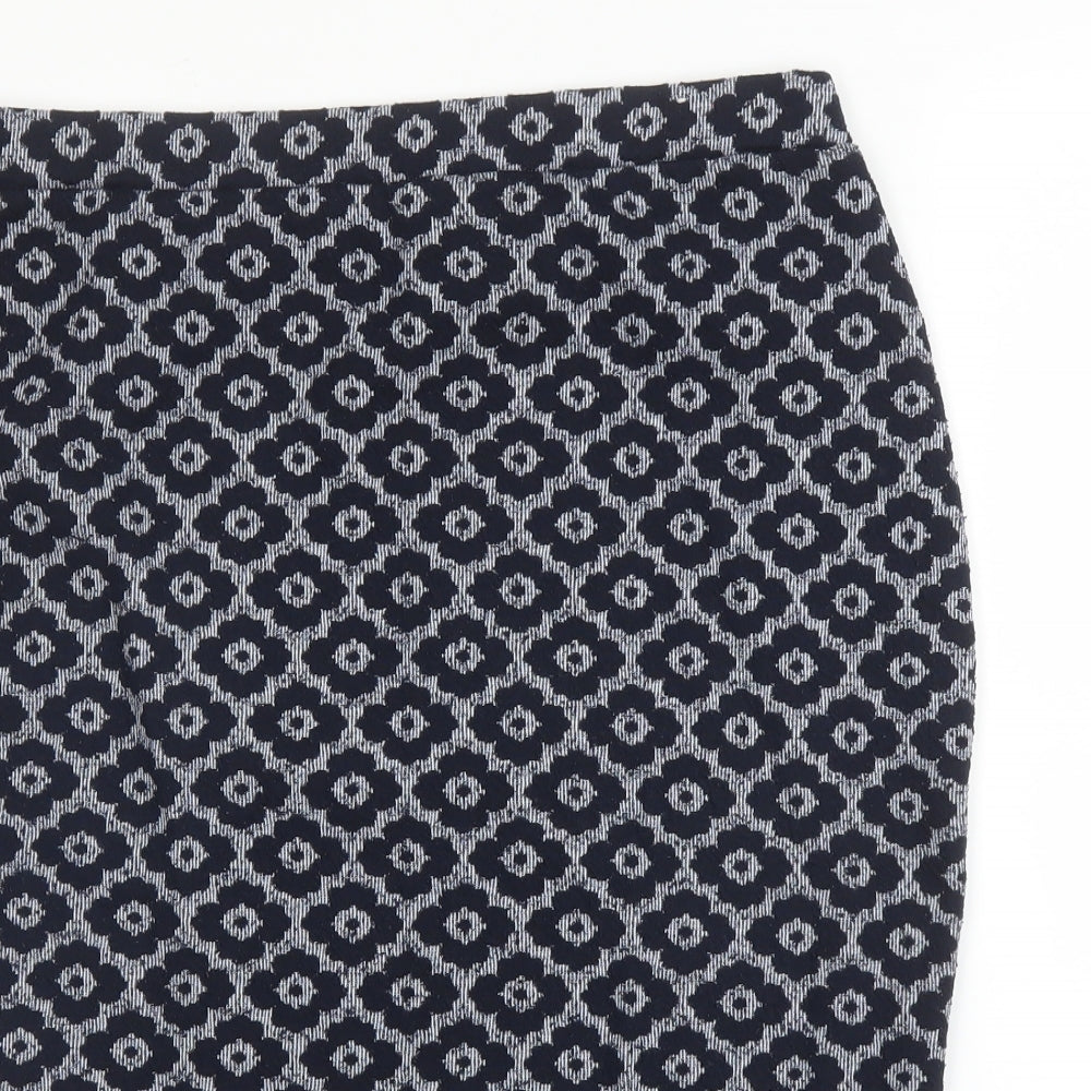 TU Womens Blue Floral Viscose Bandage Skirt Size 16