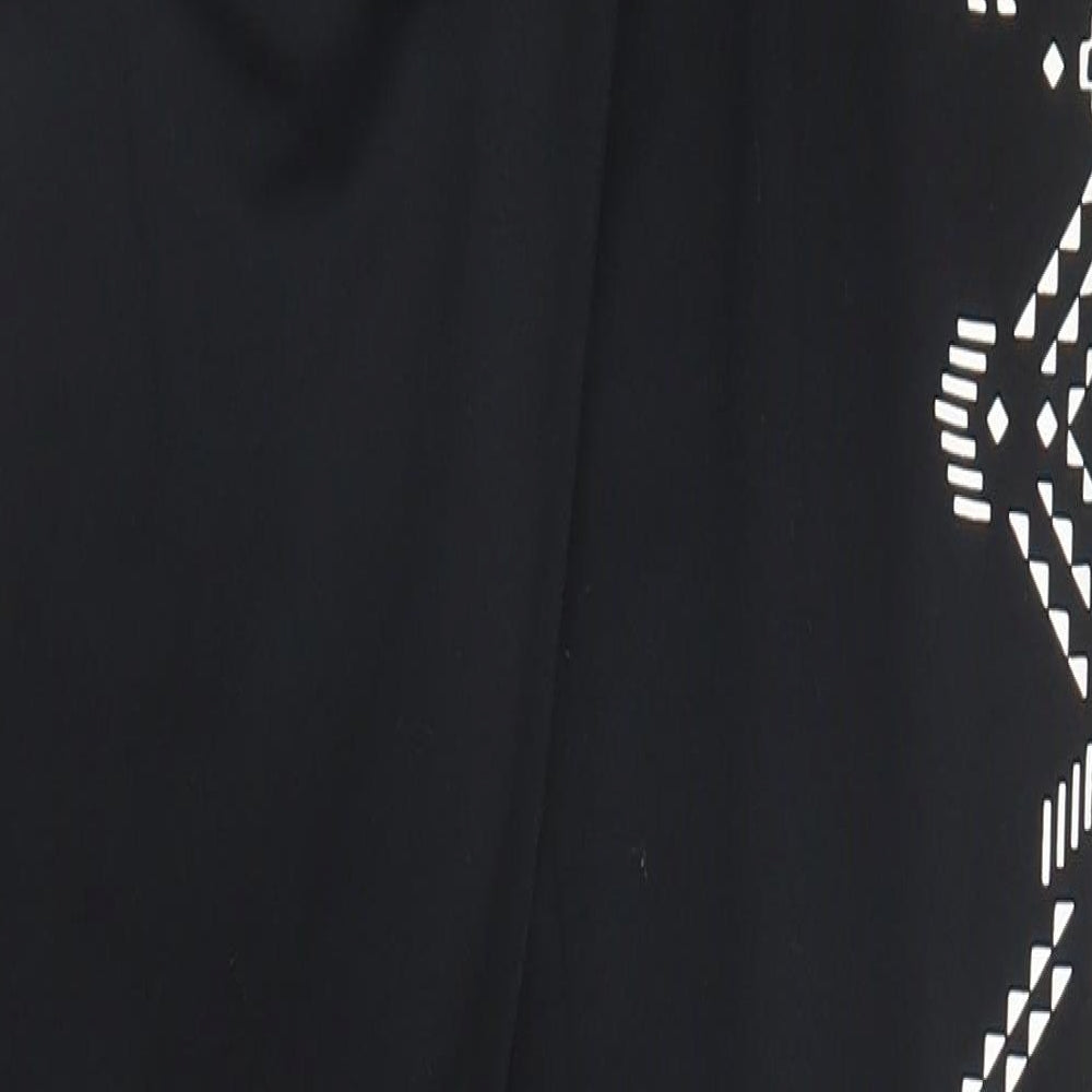New Look Womens Black Geometric Polyester Capri Leggings Size M L26 in
