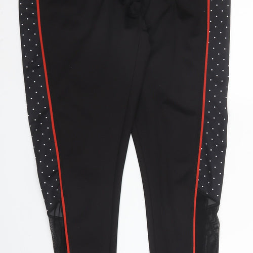 Workout Womens Black  Polyester Carrot Leggings Size M L27 in