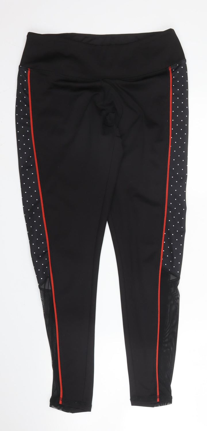 Workout Womens Black  Polyester Carrot Leggings Size M L27 in