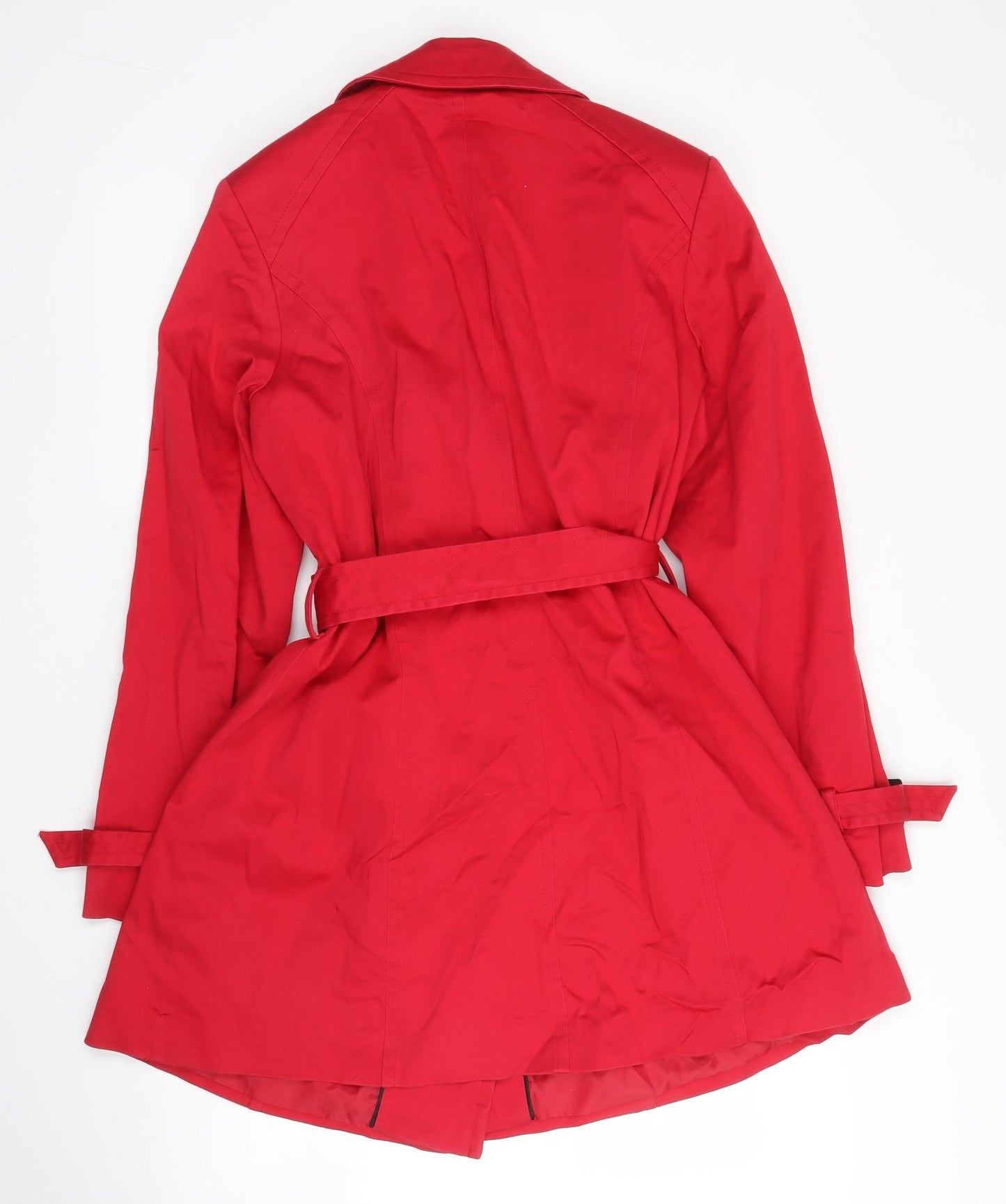 Planet Womens Red   Trench Coat Coat Size 14  Button