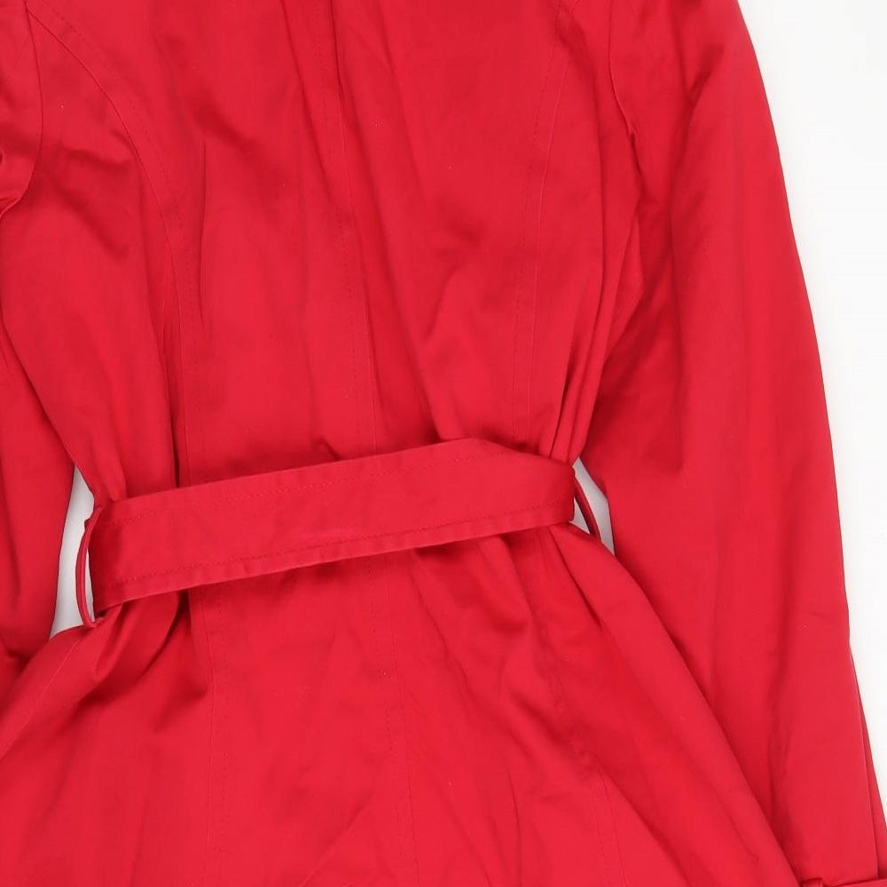 Planet Womens Red   Trench Coat Coat Size 14  Button
