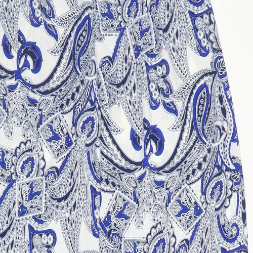 Love Womens Blue Paisley Polyester Trousers  Size S L30 in Regular Zip