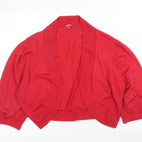 Planet Womens Red V-Neck  Viscose Cardigan Jumper Size XL