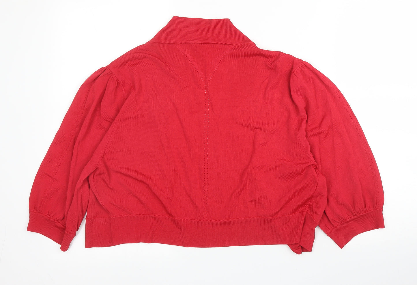 Planet Womens Red V-Neck  Viscose Cardigan Jumper Size XL