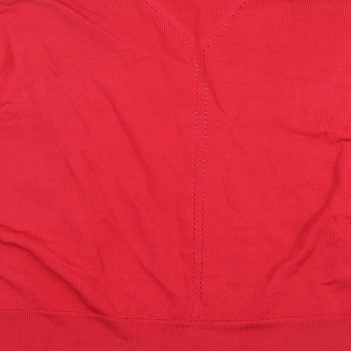 Planet Womens Red V-Neck  Viscose Cardigan Jumper Size XL