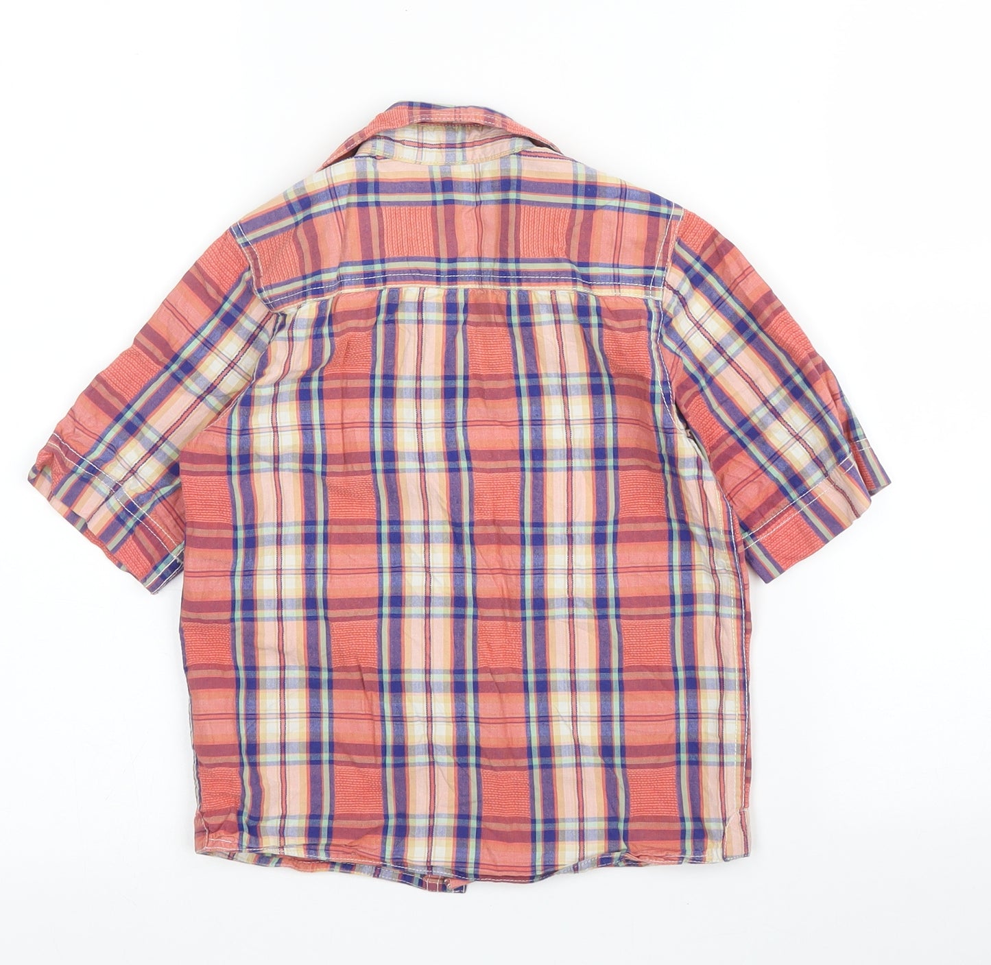 Debenhams Boys Orange Plaid Cotton Basic Button-Up Size 5 Years Collared Button
