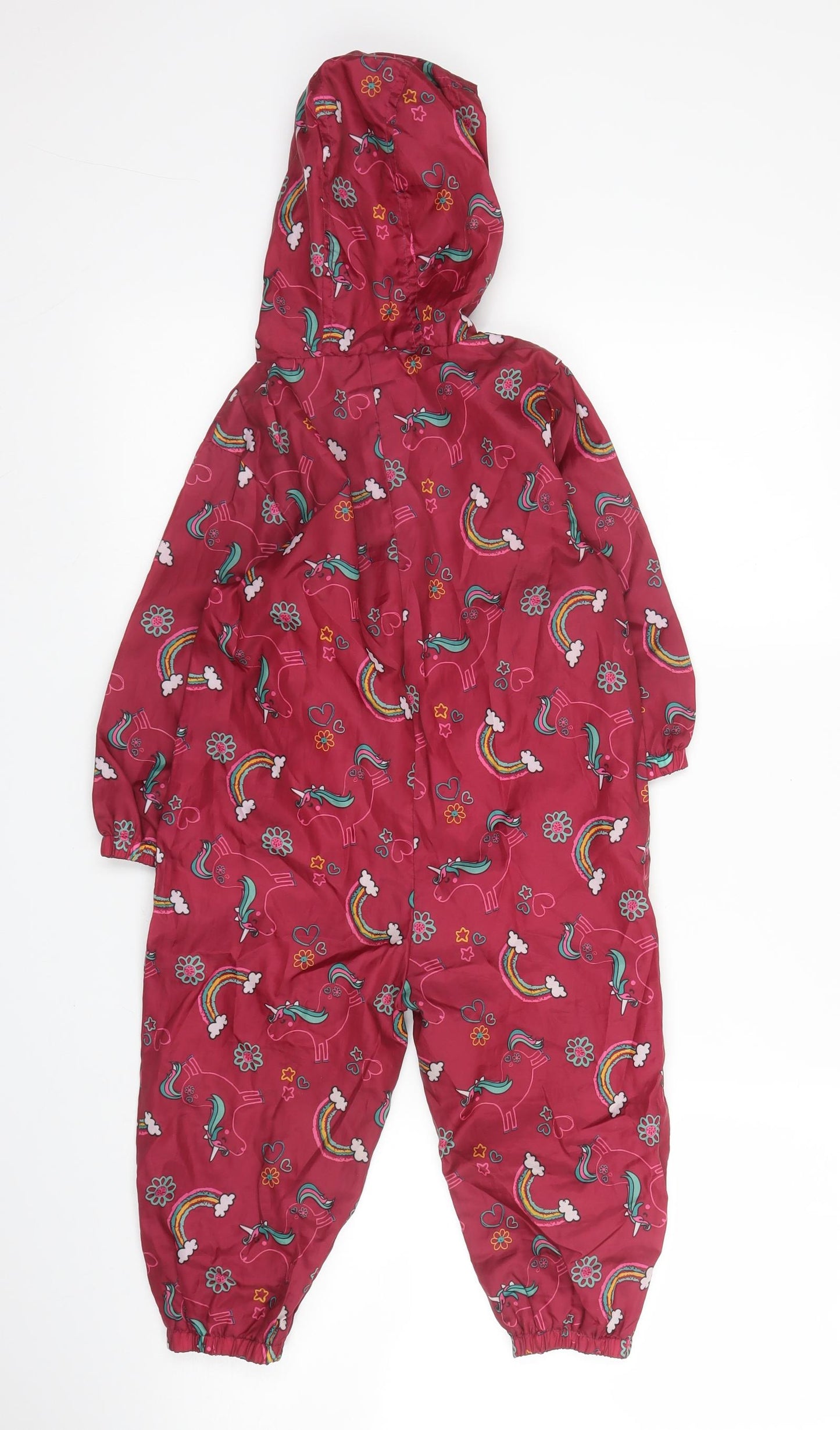 Nutmeg Girls Purple   Parka Snowsuit Size 18-24 Months   Zip - Rainbows and Unicorns