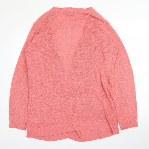ESMARA Womens Pink V-Neck  Acrylic Cardigan Jumper Size 16