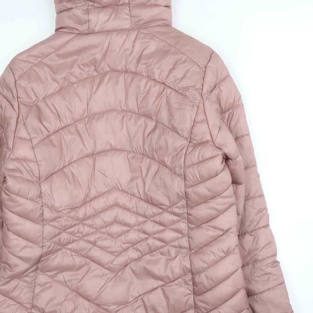 TU Womens Pink   Puffer Jacket Coat Size M  Zip