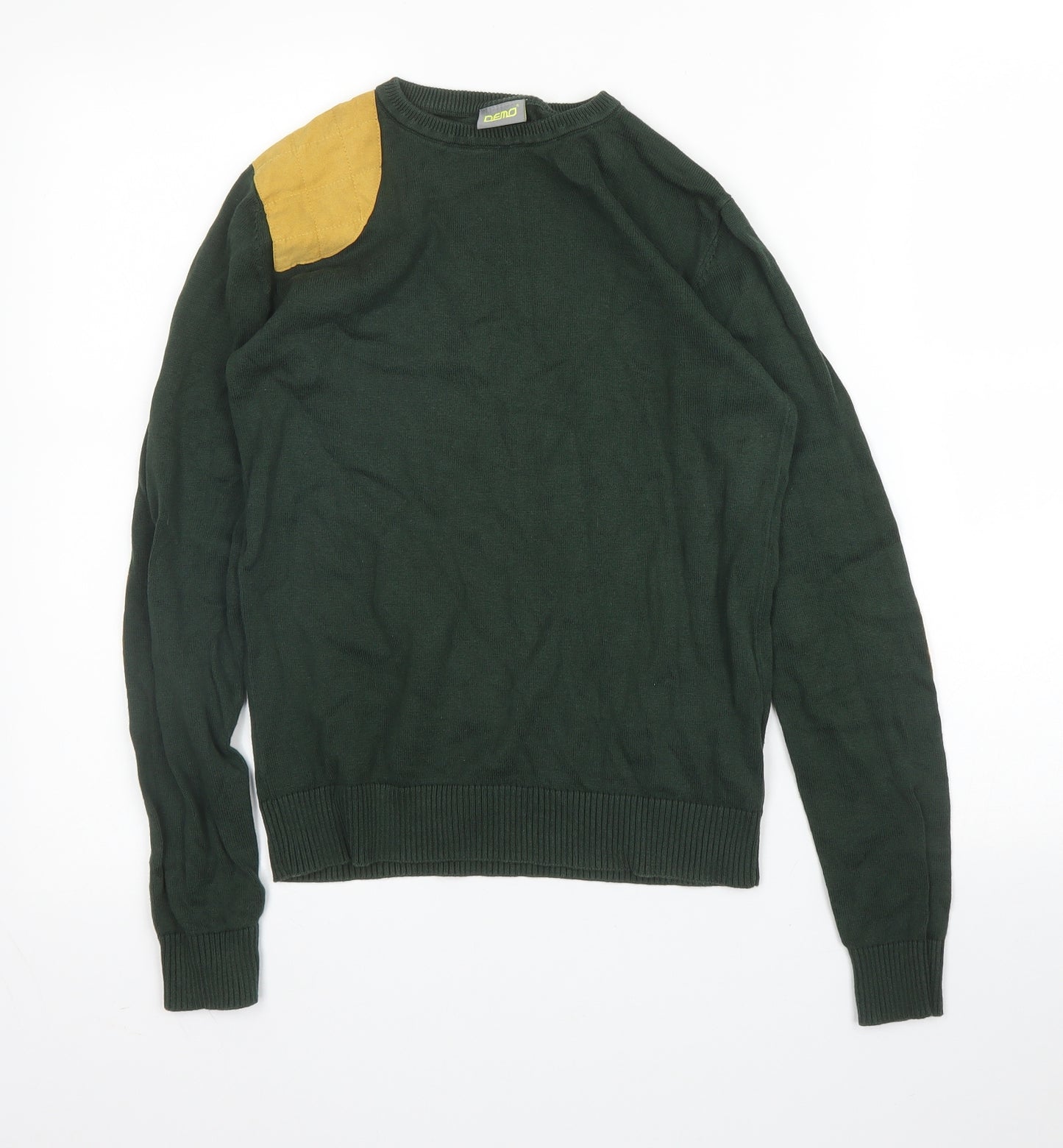 Demo Boys Green Round Neck  Cotton Pullover Jumper Size 11 Years