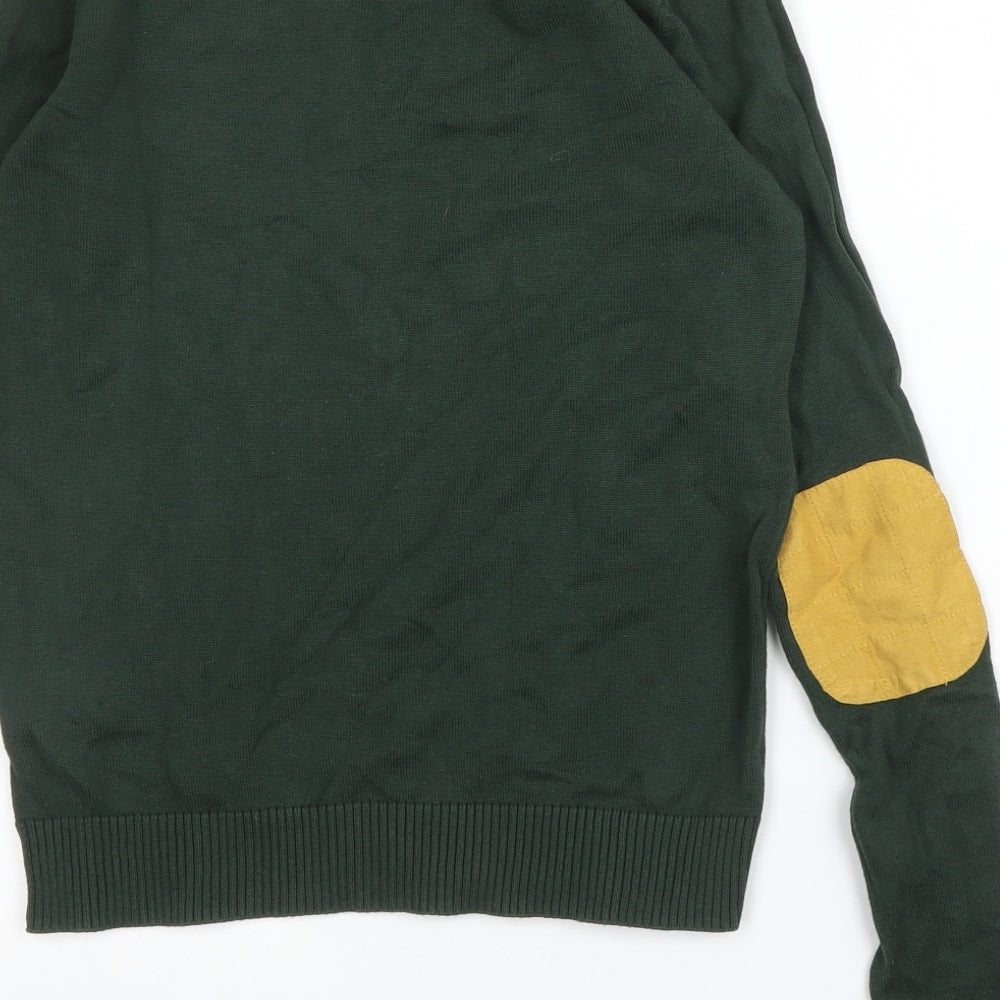 Demo Boys Green Round Neck  Cotton Pullover Jumper Size 11 Years