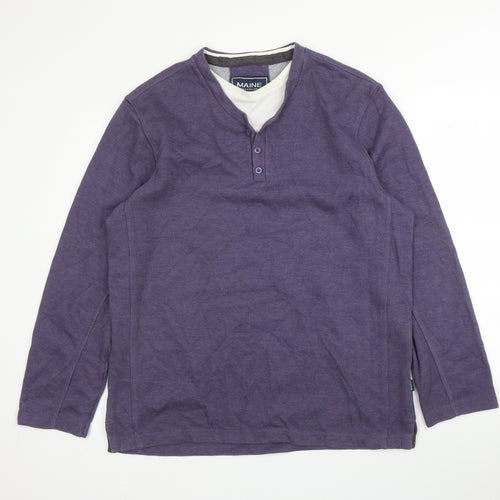 Debenhams Mens Purple Round Neck  Cotton Pullover Jumper Size M