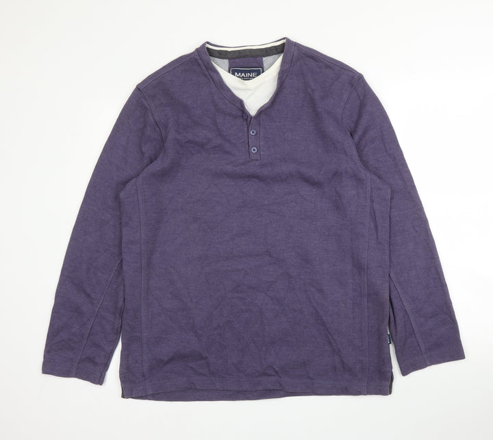 Debenhams Mens Purple Round Neck Cotton Pullover Jumper Size M