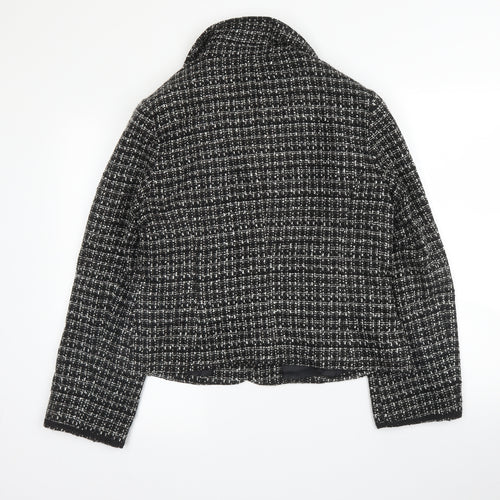 BHS Womens Black Check  Jacket  Size 14  Button