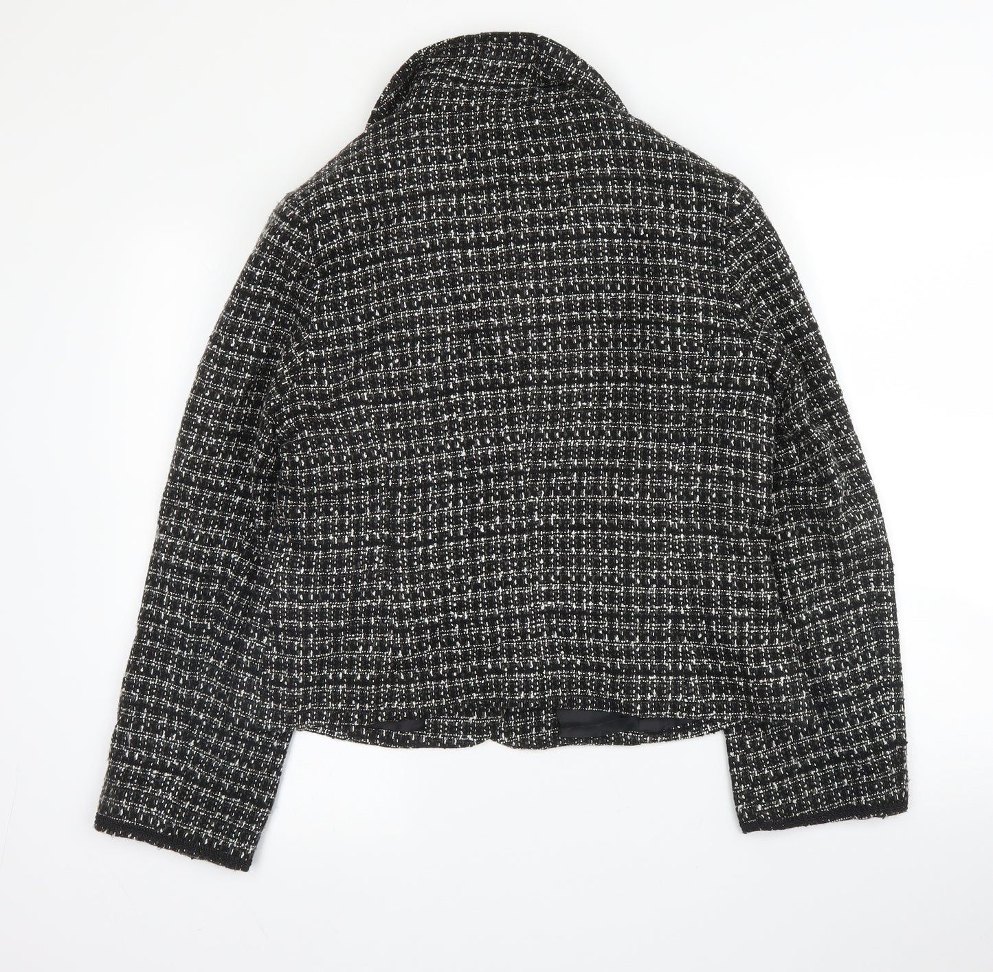 BHS Womens Black Check  Jacket  Size 14  Button