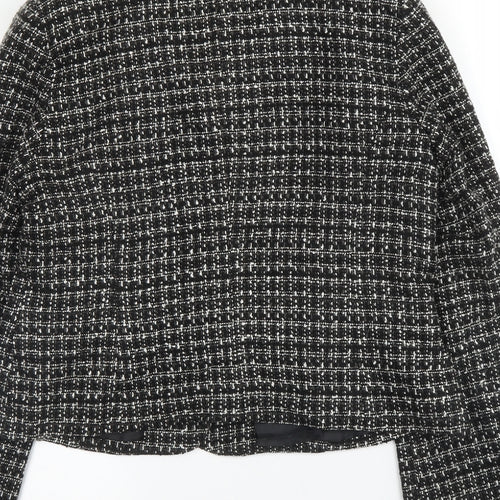 BHS Womens Black Check  Jacket  Size 14  Button