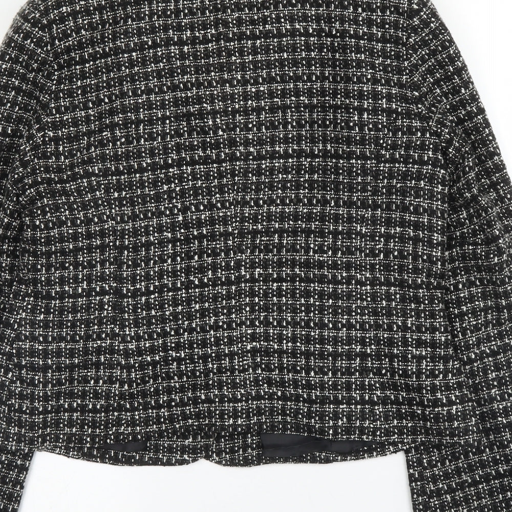 BHS Womens Black Check  Jacket  Size 14  Button