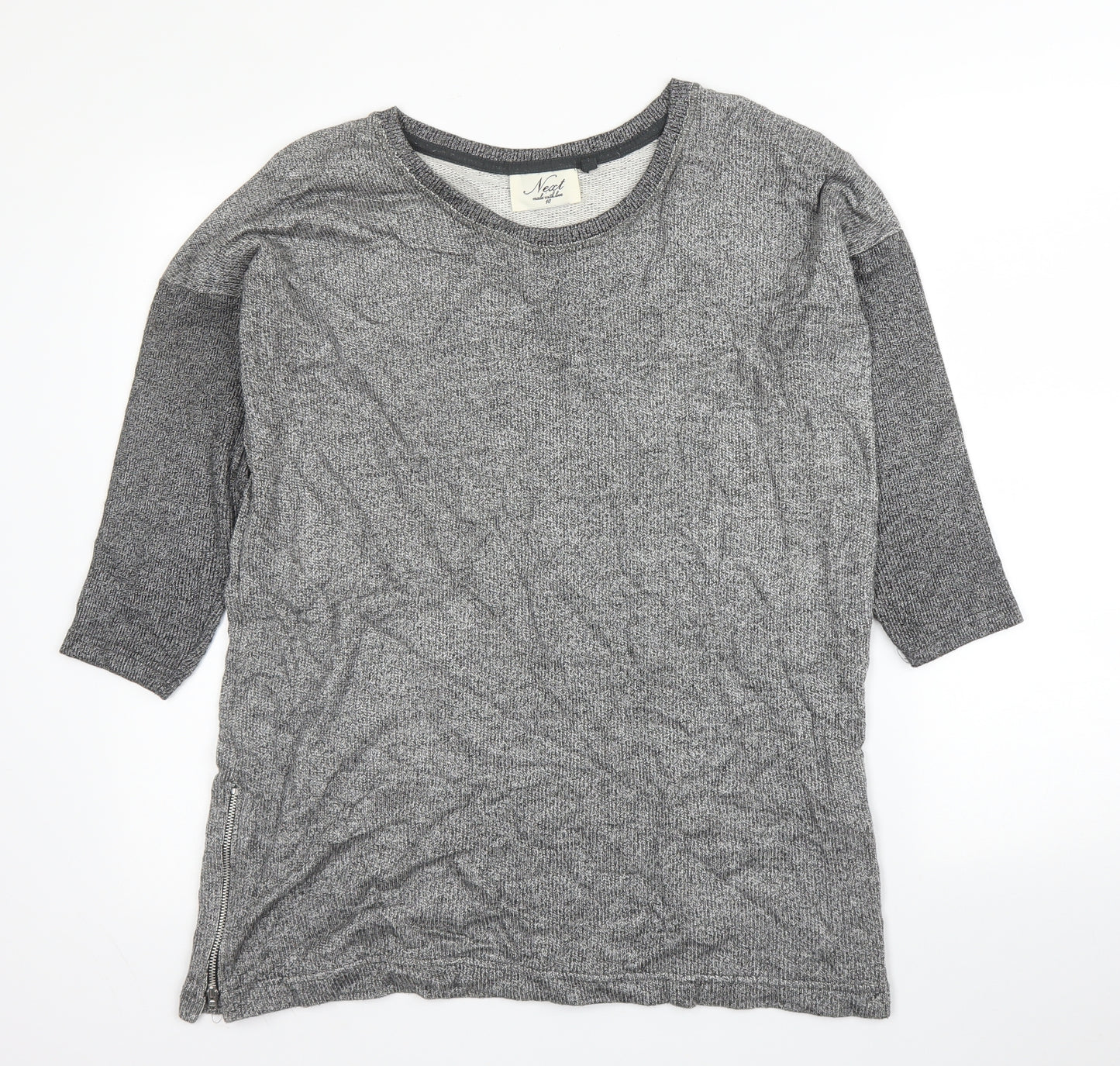 NEXT Womens Grey Round Neck  Viscose Pullover Jumper Size 10