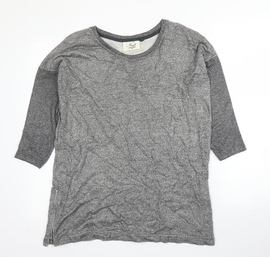 Front view of Next women’s grey round neck viscose jumper, size UK 10