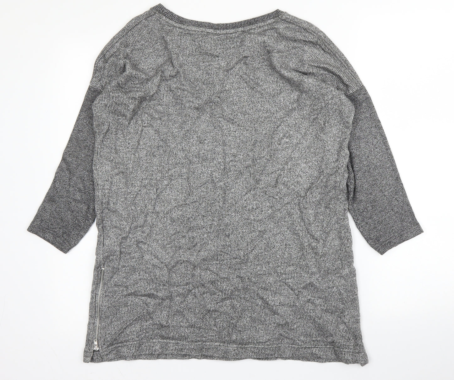 NEXT Womens Grey Round Neck  Viscose Pullover Jumper Size 10