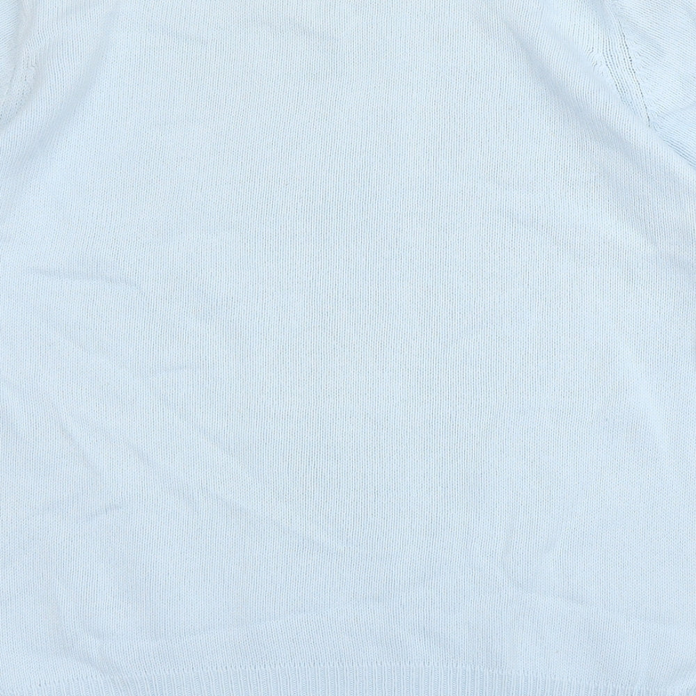EMW Womens Blue Round Neck  Cotton Pullover Jumper Size 14