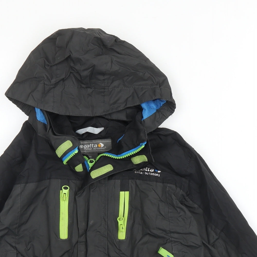 Regatta Boys Black   Parka Coat Size 3-4 Years  Zip