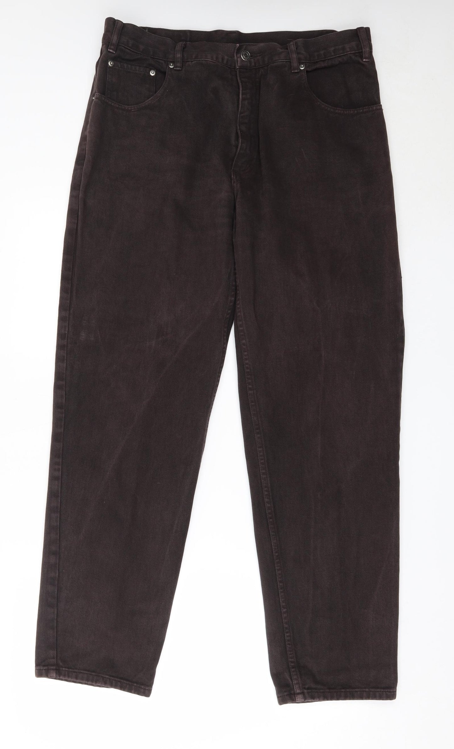 County Seat Mens Brown  Cotton Straight Jeans Size 36 in L31 in Regular