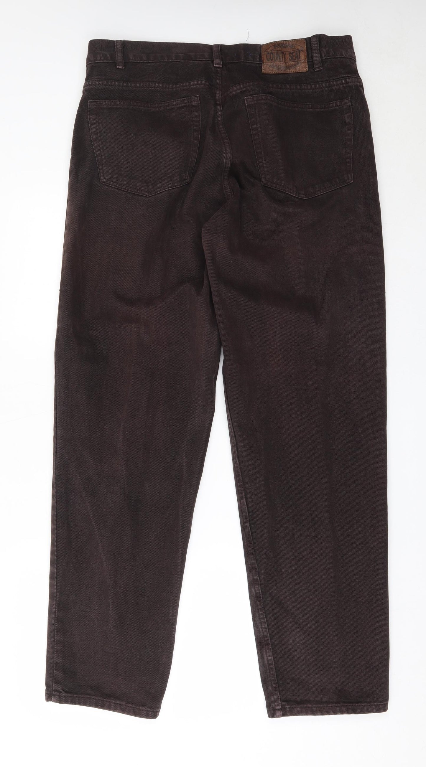 County Seat Mens Brown  Cotton Straight Jeans Size 36 in L31 in Regular