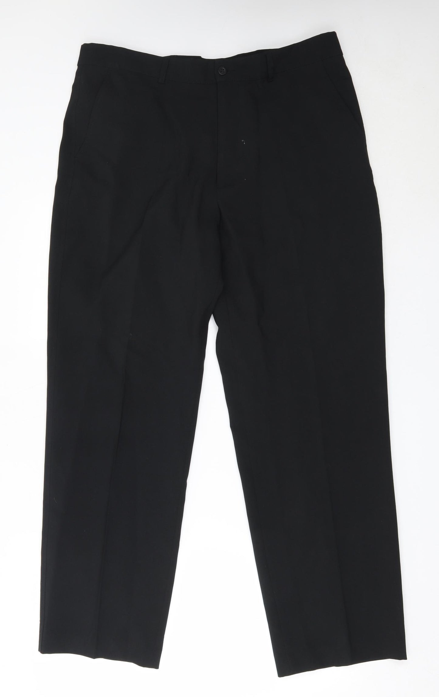 Farah Mens Black  Polyester Trousers  Size 38 in L31 in Regular