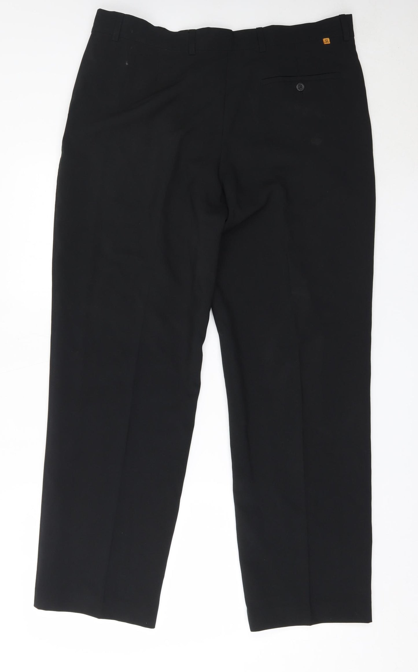 Farah Mens Black  Polyester Trousers  Size 38 in L31 in Regular