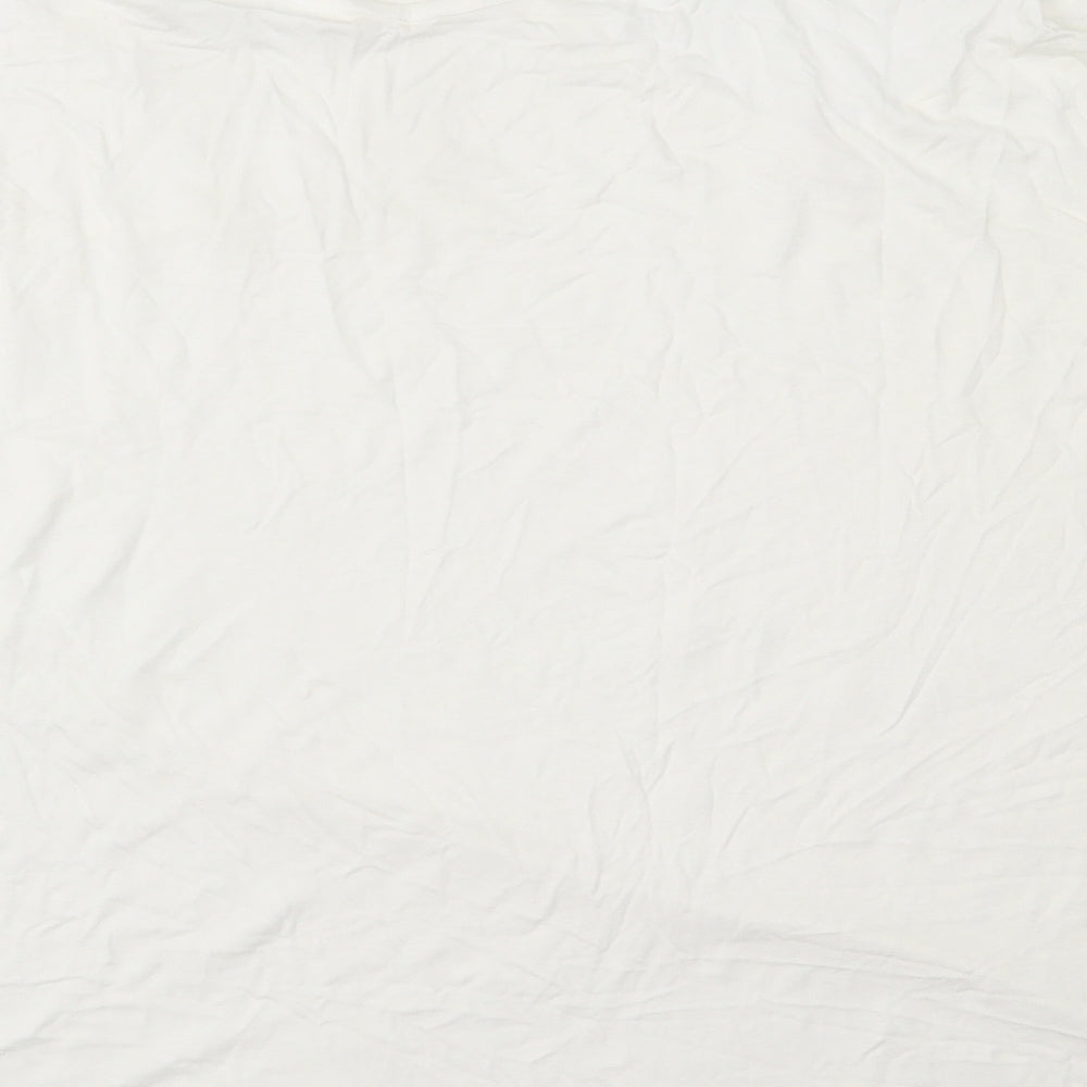 Body Flirt Womens White  Viscose Basic T-Shirt Size 2XL V-Neck