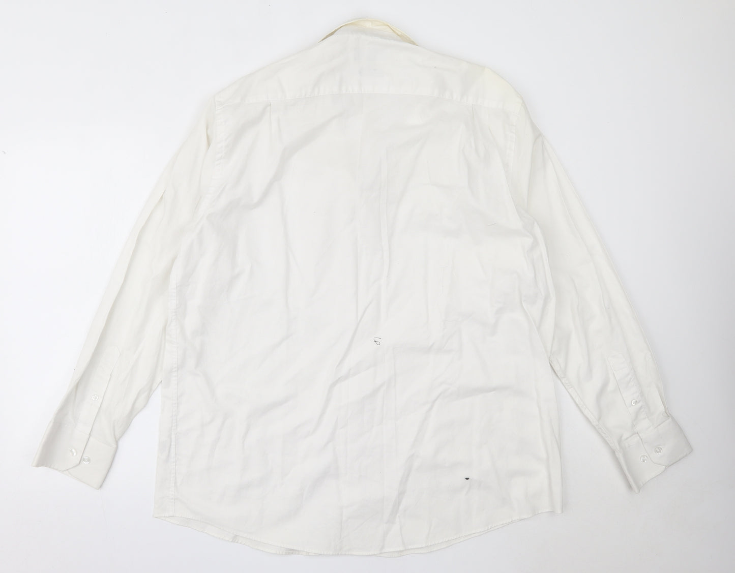 Taylor & Wright Mens White  Cotton  Button-Up Size 17.5 Collared