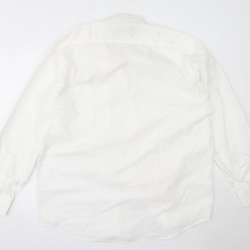 Hutson Harbour Mens White  Cotton  Button-Up Size 17 Collared