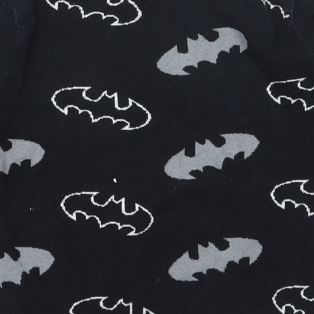George Boys Black Round Neck  Cotton Pullover Jumper Size 6-7 Years   - batman