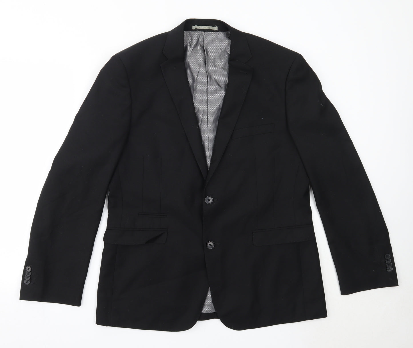 George Mens Black  Polyester Jacket Blazer Size 42
