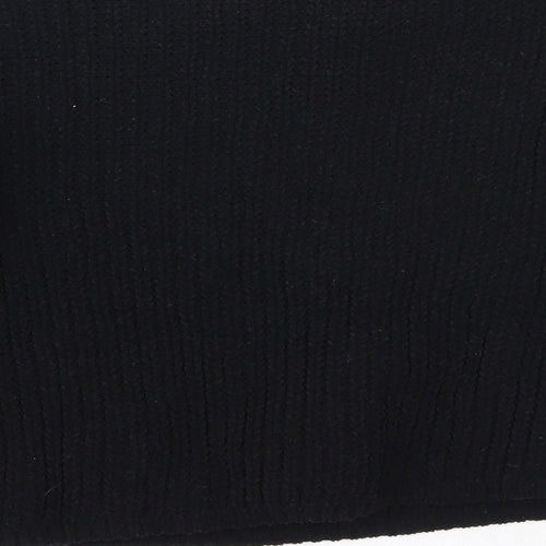 H&M Girls Black Round Neck  Polyester Pullover Jumper Size 7-8 Years