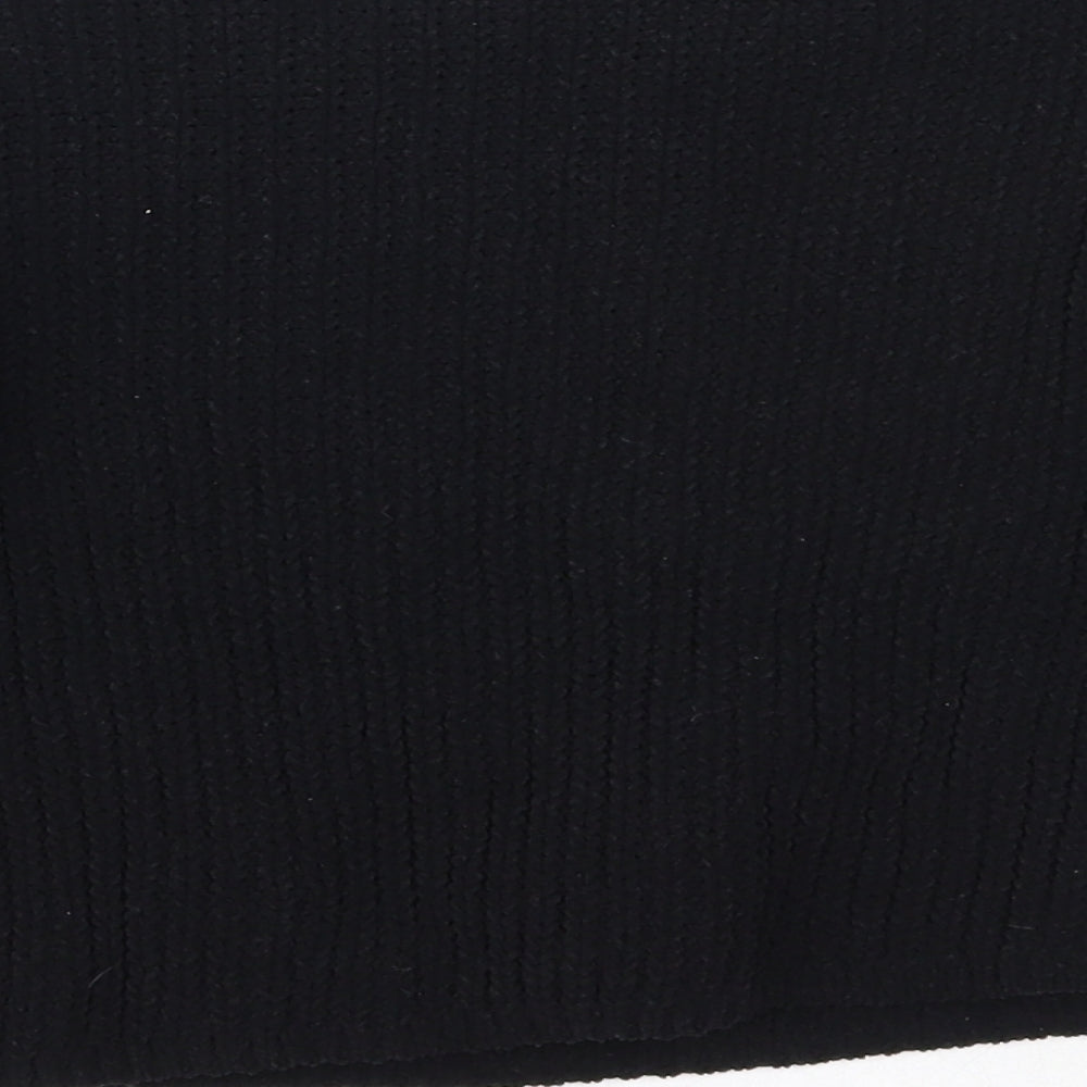 H&M Girls Black Round Neck  Polyester Pullover Jumper Size 7-8 Years