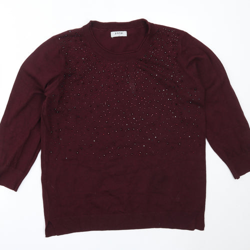 Matalan Womens Purple Round Neck  Viscose Pullover Jumper Size 14