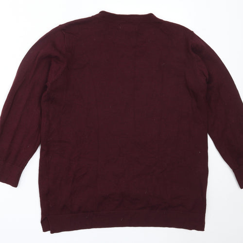 Matalan Womens Purple Round Neck  Viscose Pullover Jumper Size 14
