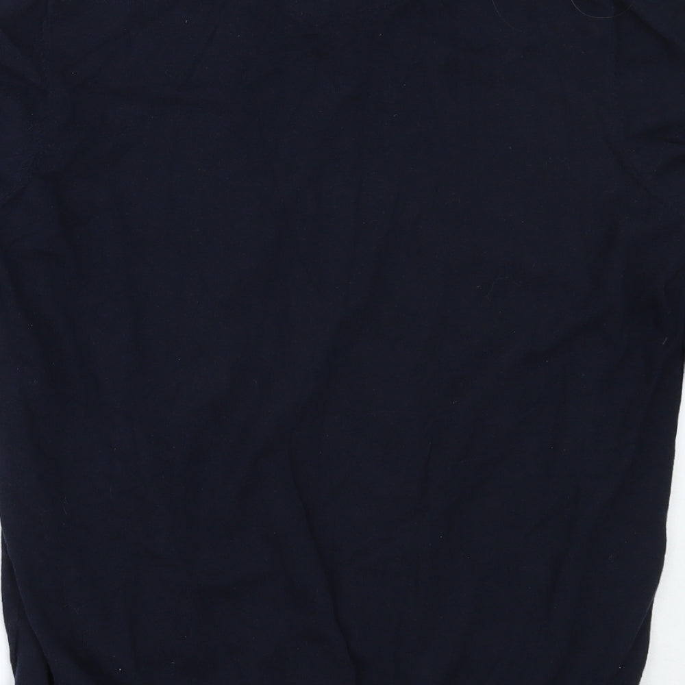 F&F Mens Blue Collared  Cotton Pullover Jumper Size L
