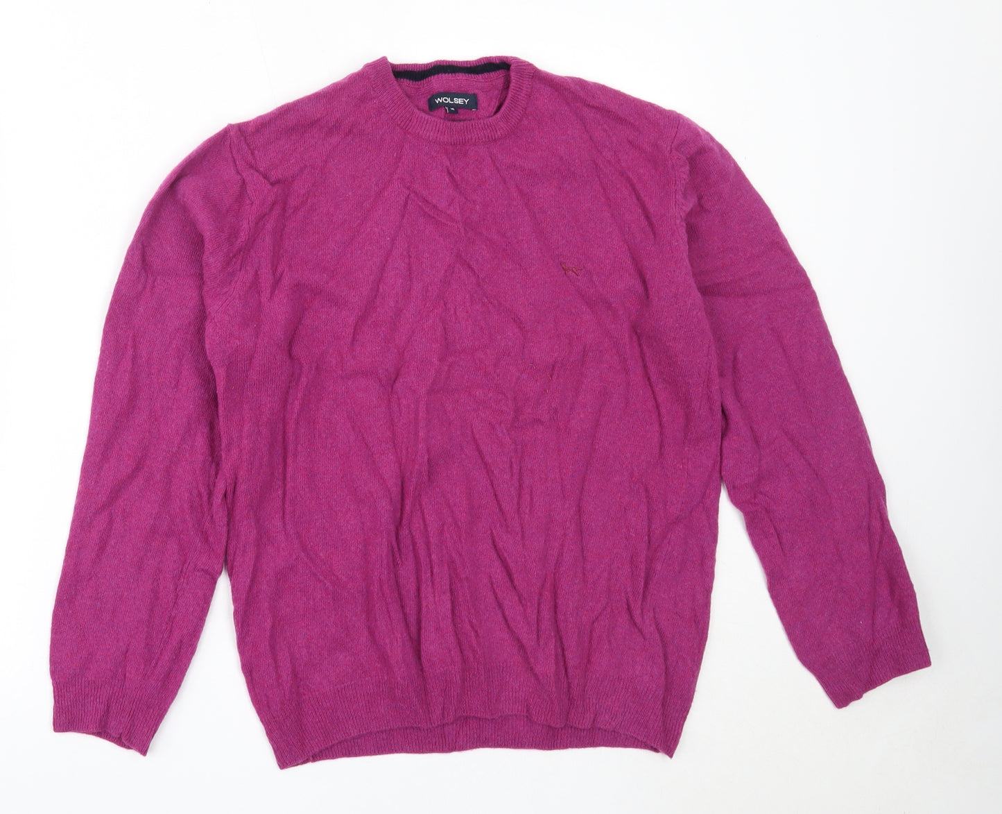 Wolsey Mens Purple Round Neck  Wool Pullover Jumper Size M