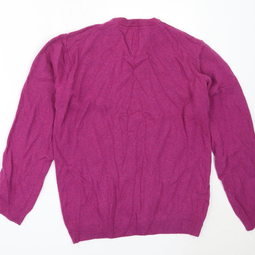 Wolsey Mens Purple Round Neck  Wool Pullover Jumper Size M