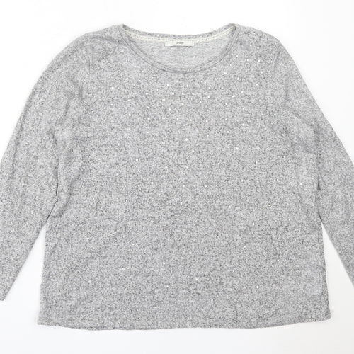 George Womens Grey Round Neck  Polyester Pullover Jumper Size 18