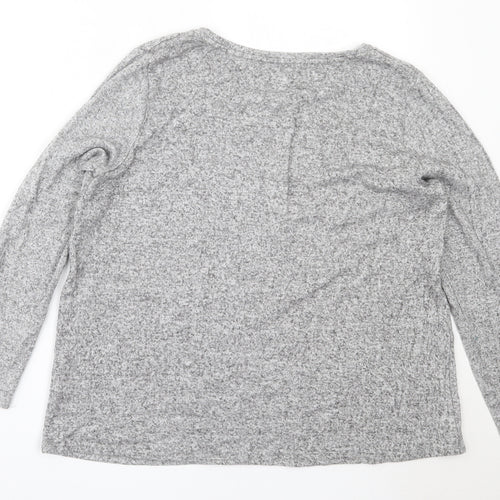 George Womens Grey Round Neck  Polyester Pullover Jumper Size 18