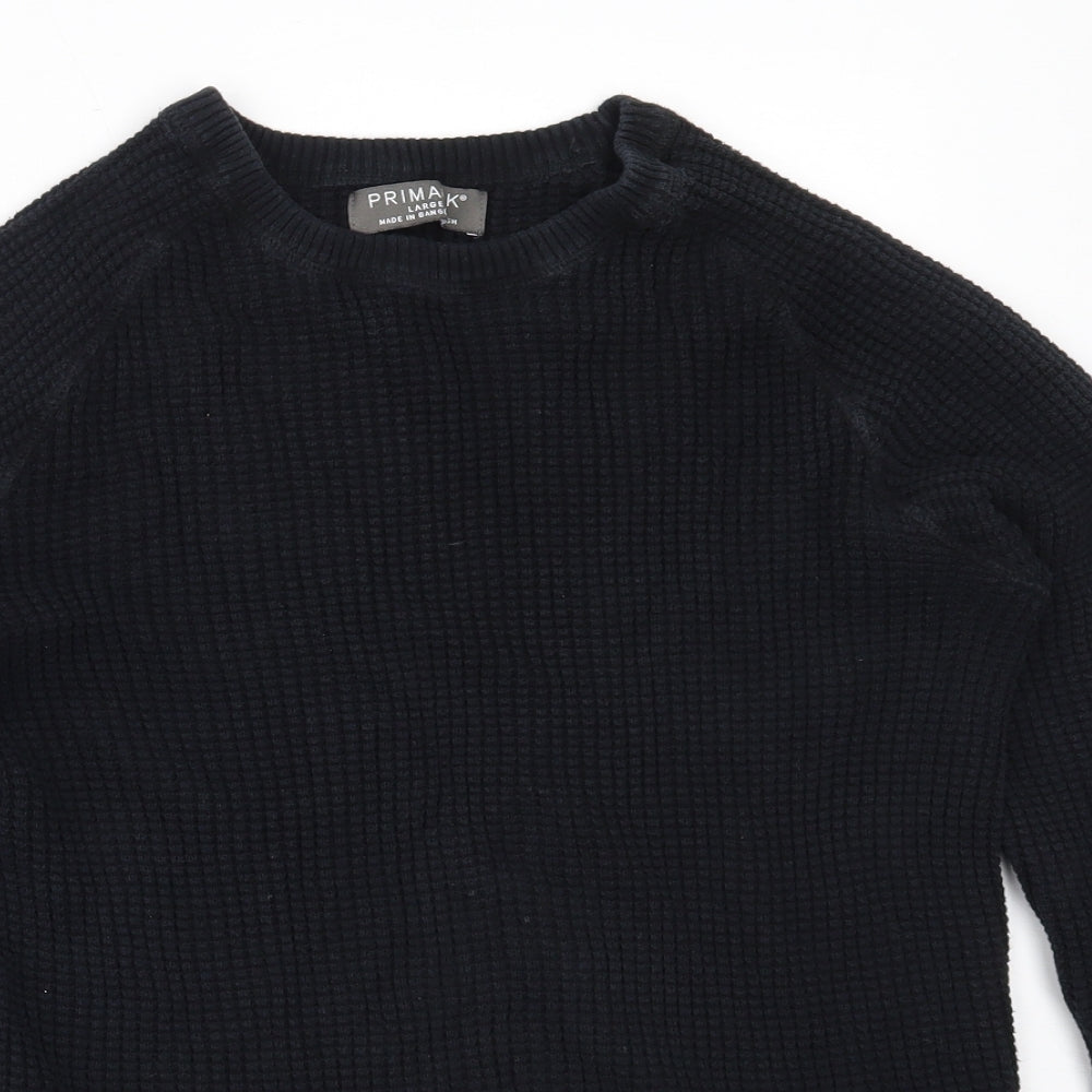 Primark Mens Blue Round Neck  Cotton Pullover Jumper Size L