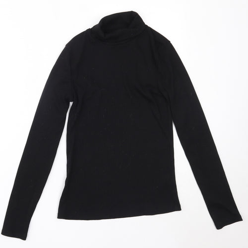 F&F Girls Black Roll Neck  Polyester Pullover Jumper Size 13-14 Years