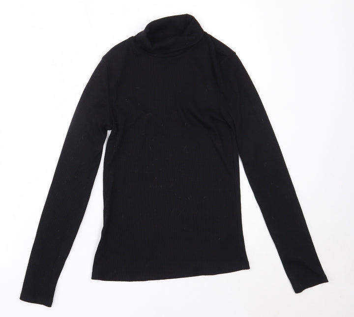 F&F Girls Black Roll Neck  Polyester Pullover Jumper Size 13-14 Years