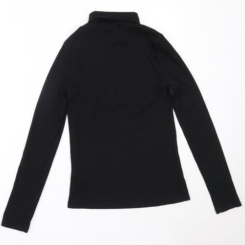 F&F Girls Black Roll Neck  Polyester Pullover Jumper Size 13-14 Years
