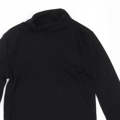 F&F Girls Black Roll Neck  Polyester Pullover Jumper Size 13-14 Years